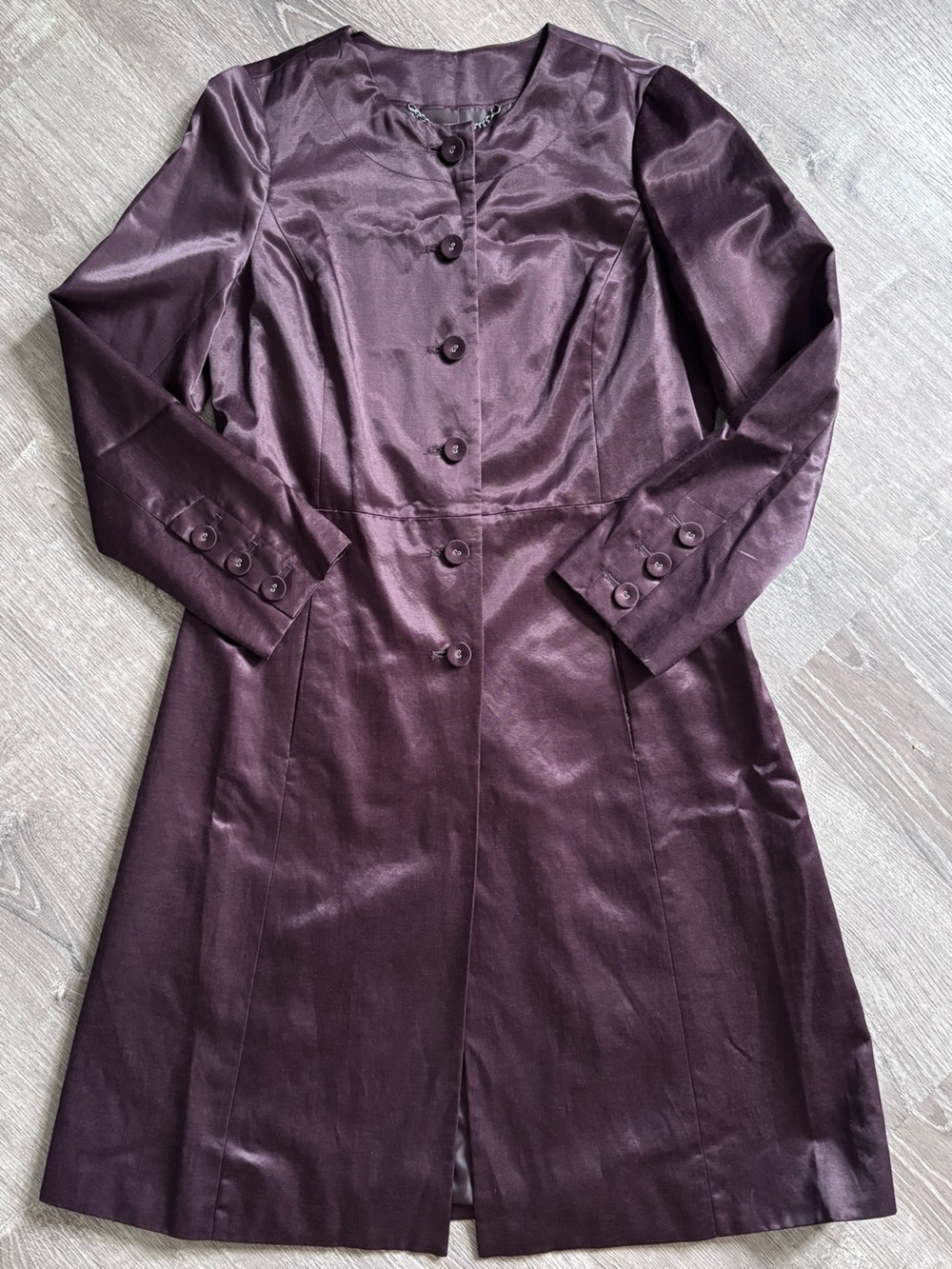 Axcess Plum Button-Front Dress coat
